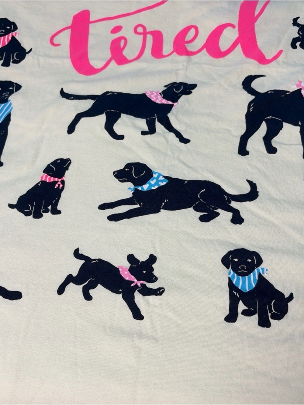 Little Blue House Women Dog Tired Sleep Shirt Beige- One Size - Picture 7 of 10